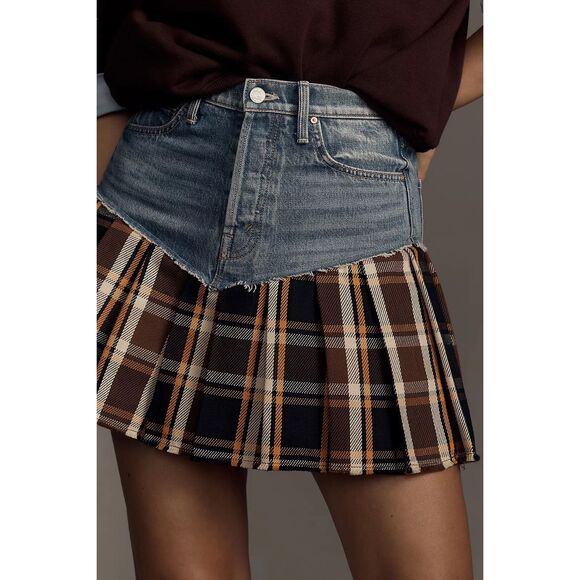 Mother Superior Women's Multicolor The Fluff and Fold Pleated Mini Skirt 26 NWOT - Picture 1 of 11